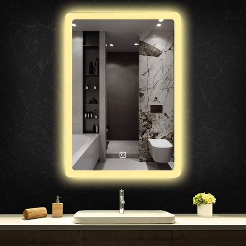 مراية مستطيلة  مضيئة ثلاثة الوان LED 60X80CM