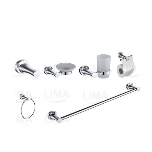 اكسسوار حمام كروم ستة قطع Lima