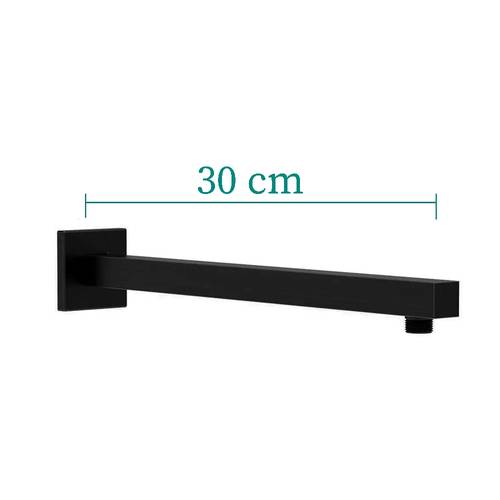 ذراع دش مطري اسود جداري مربع 30cm