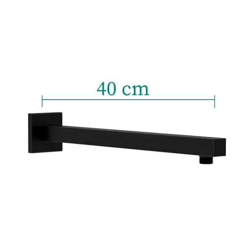 ذراع دش مطري اسود جداري مربع 40cm