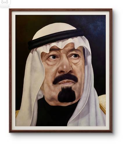 لوحة زيتية الملك عبدالله ال سعود