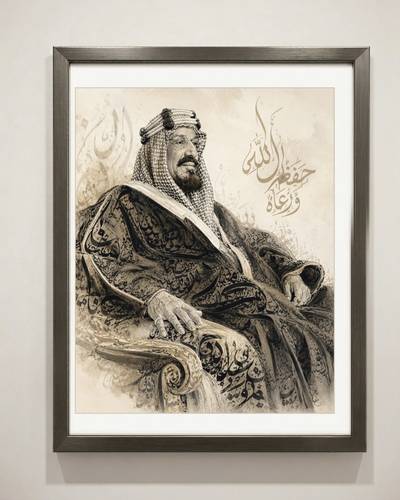 لوحة الملك عبد العزيز آل سعود 60*80 cm