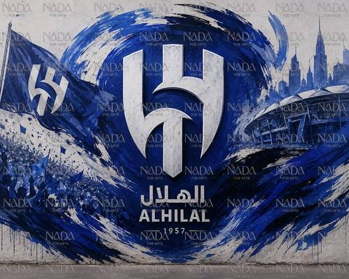 رسم جدارية | نادي الهلال تحسب القيمة للمتر الواحد