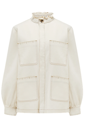 Frilled in Ecru – Denim Jacket