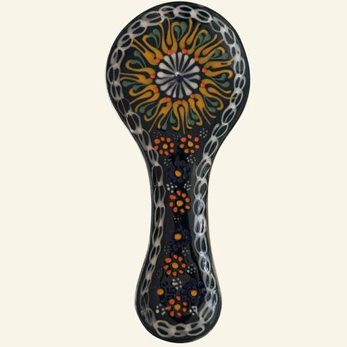 Dark Green Ceramic Spoon Rest