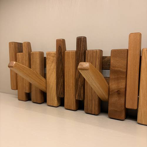 Handcrafted Natural Walnut Coat Rack