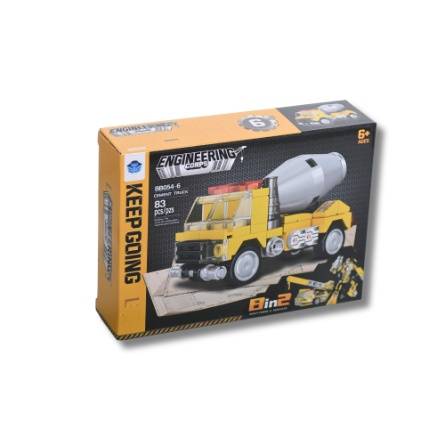 Cement Mixer Truck Building Set 83 Pieces 2 in 1 Suitable for Ages 6+