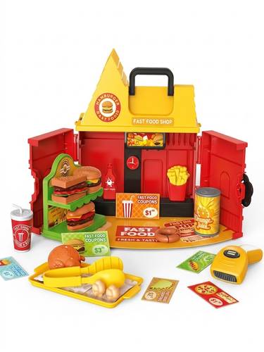 نسخة من Kids Beauty Salon Playset  2 in 1 Transforming Carry Case House Shape with 23 Accessories Suitable for Ages 3+