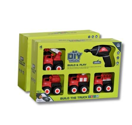 DIY Truck Assembly Toy Set with Electric Screwdriver Build  Play Multiple Vehicle Designs