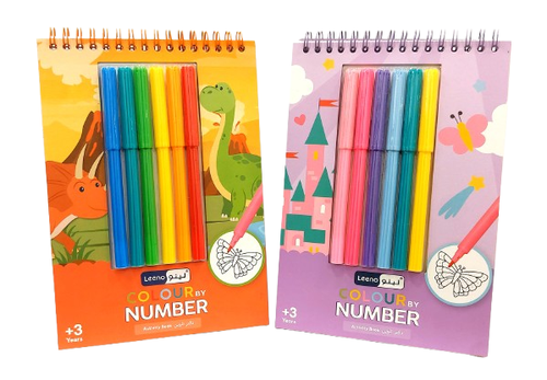 Leeno Colour by Number Activity Book with Markers - Educational & Fun