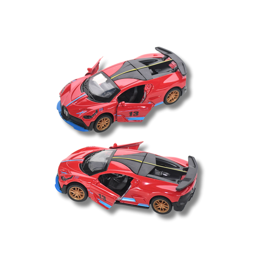Die Cast Metal Sports Toy Car  Racing Car Model for Kids 3 Battery Operated  Red