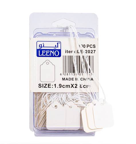 White gift tags with white threads 100 pcs 1.9*2.8