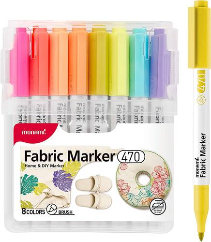 8-color fabric markers with a 1.3 tip