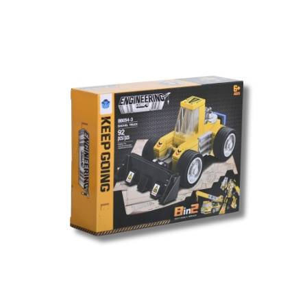 Construction Bulldozer Building Set 92 Pieces 2 in 1 Suitable for Ages 6+