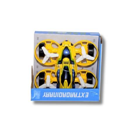 Kids Racing Drone Toy Quadcopter  LED Lights  4 Propellers Yellow