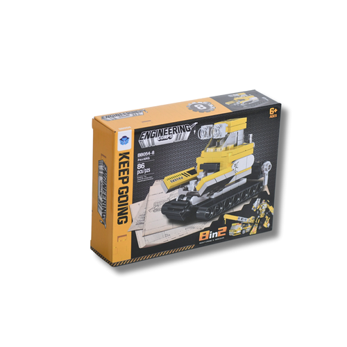 Road Paving Truck Building Set 86 Pieces 2 in 1 Suitable for Ages 6+