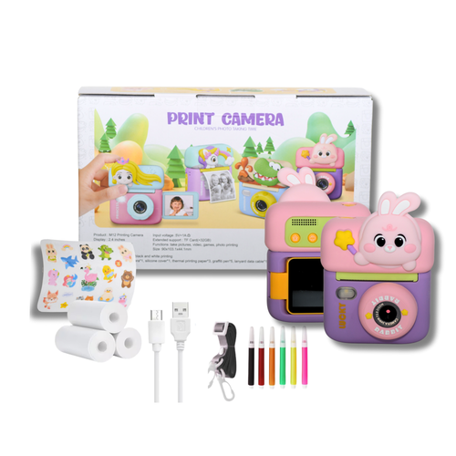 Kids Instant Print Camera with Thermal Printer  2.4  Screen  Suitable for Ages 3+ Size 90*103*44.1 mm
