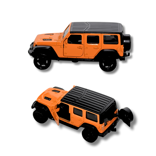 Die Cast Metal JEEP Toy Car  Racing Car Model for Kids 3 Battery Operated  Orange