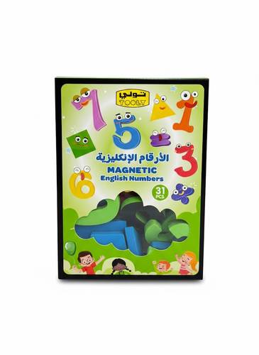 English Numbers Magnetic Foam Set 31 Pieces by Toli for Learning Counting Suitable for Ages 3 Years and Above
