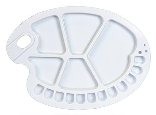 White board for mixing and mixing colors