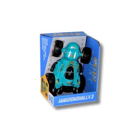 D-Power Fiction Friction Powered Racing Car – Light Up – Light Blue