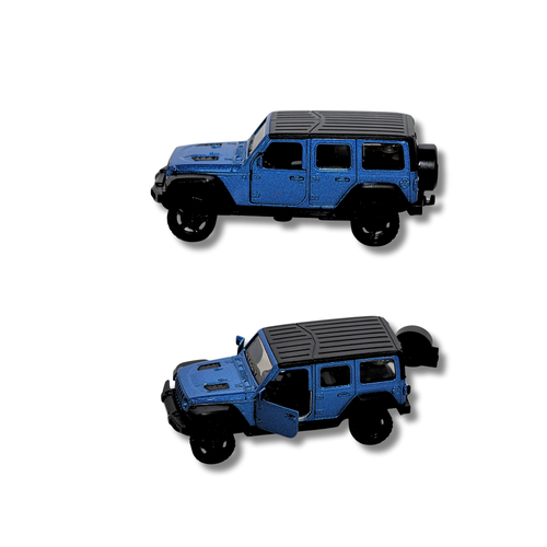 Die Cast Metal JEEP Toy Car  Racing Car Model for Kids 3 Battery Operated  Glossy Blue