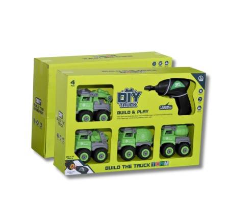DIY Truck Assembly Toy Set with Electric Screwdriver Build  Play Multiple Vehicle Designs