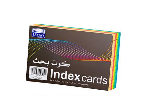 كرت بحث ملون 100 ورقه وسط 4*6