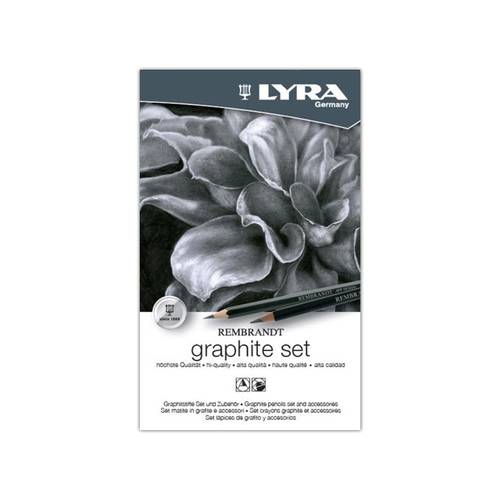 LYRA REMBRANDT GRAPHITE METAL BOX SET OF 7 PENCILS AND 4 ACCESSORIES