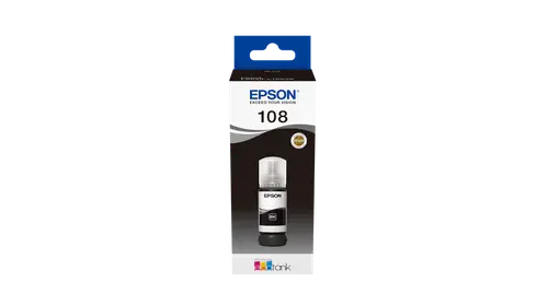حبر إبسون 108 أصلي لون أسود (بلاك) للطابعات L8050 / L18050