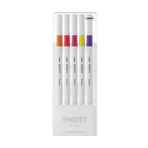 Uni Emott Everfine Fineliners 5 Colors No.2- 0.4mm