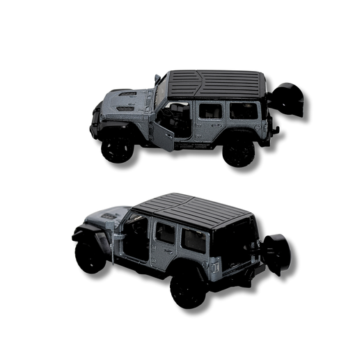 Die Cast Metal JEEP Toy Car  Racing Car Model for Kids 3 Battery Operated  Glossy Grey