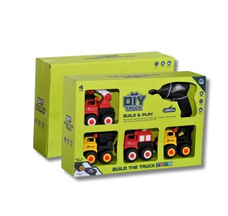 DIY Truck Assembly Toy Set with Electric Screwdriver Build  Play Multiple Vehicle Designs