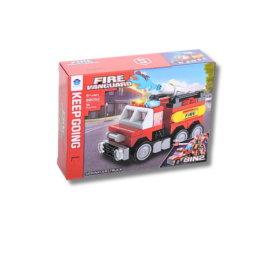 Fire Truck with Water Sprayers Building Set 91 Pieces Improves Building Skills Suitable for Ages 6+