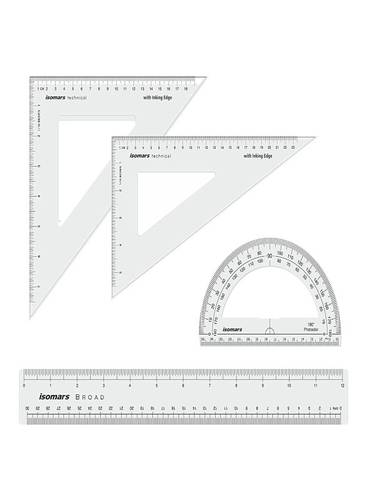 مجموعة ادوات هندسية - 4 قطع بلاستيك