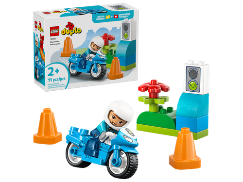 Lego Blue Police Motorcycle 2+