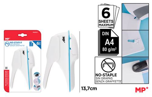 GRAPADORA SIN GRAPAS BLANCA - STAPLER