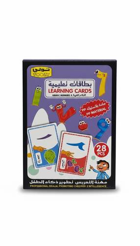 Arabic Numbers Learning Flash Cards 28 Pieces by Toli Plastic Water and Tear Resistant for Learning Counting and Comparisons Greater and Smaller Suitable for Ages 3 Years and Above