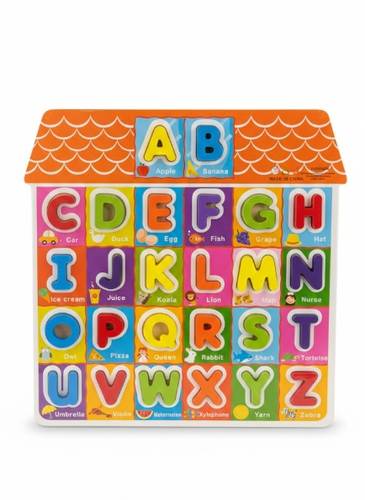 English Alphabet Puzzle for Kids Educational Wooden Design for Learning ABC and Words Suitable for Ages 3 Years and Above