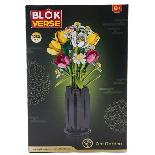 BlokVerse Zen Garden Mix Flower Black Vase