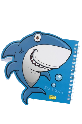 دفتر بغلاف مقوى تصميم shark للاطفال