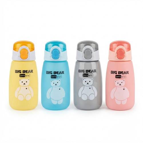 Leeno Kids Plastic Water Bottle with Cartoon Design - 350ml