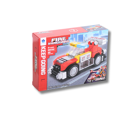 Gas Powered Fire Engine Building Set 88 Pieces Improves Building Skills Suitable for Ages 6+