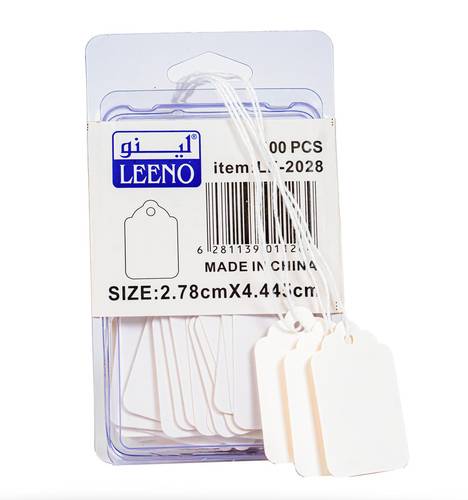LEENO White Price & Labeling Tags with String - 100 pc Set