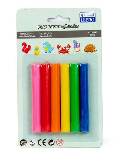 Plastic Clay Stick 6 Colors 100g in Blister