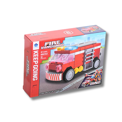 Fire Truck Building Set 91 Pieces Improves Building Skills Suitable for Ages 6+