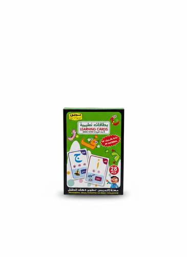 Arabic Alphabet Learning Flash Cards 28 Pieces by Toli Plastic Water and Tear Resistant for Learning Letters and Vocabulary Suitable for Ages 3 Years and Above