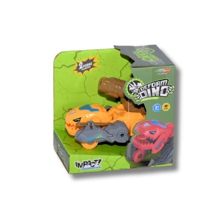 Transforming Dinosaur Car Toy – 2 in 1 – For Kids 3+ ORANGE