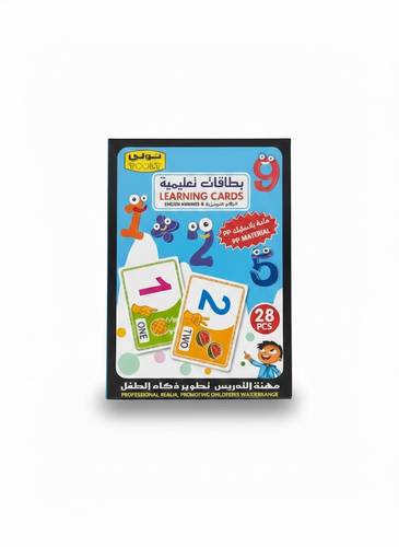 English Numbers Learning Flash Cards 28 Pieces by Toli Plastic Water and Tear Resistant for Learning Counting and Comparisons Greater and Smaller Suitable for Ages 3 Years and Above