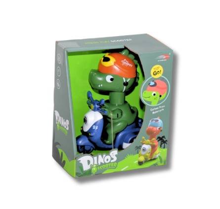Dinosaur Scooter Toy with Movable Joints – Press & Ride green